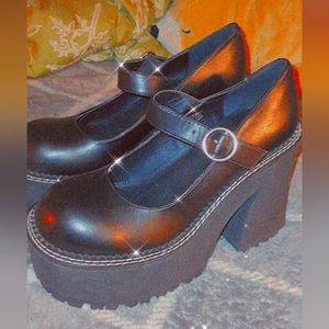 Mary Jane platforms (wide fit, women's size 9)